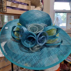 Wide Brim August Hat blue and green